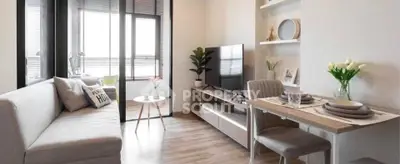 Modern living room with stylish decor and natural light