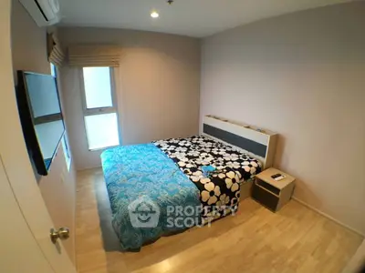 Cozy bedroom with modern decor and natural light