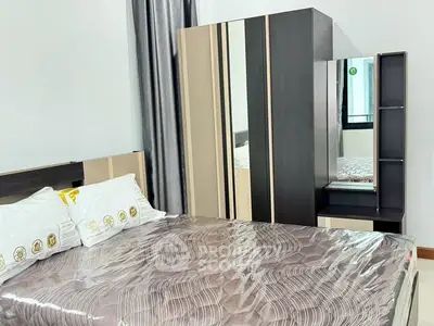 Modern bedroom with stylish furniture and elegant decor