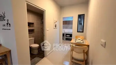 Cozy apartment interior with dining area and modern kitchen