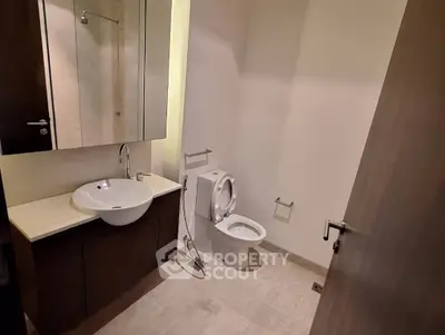 Modern bathroom with sleek fixtures and elegant design