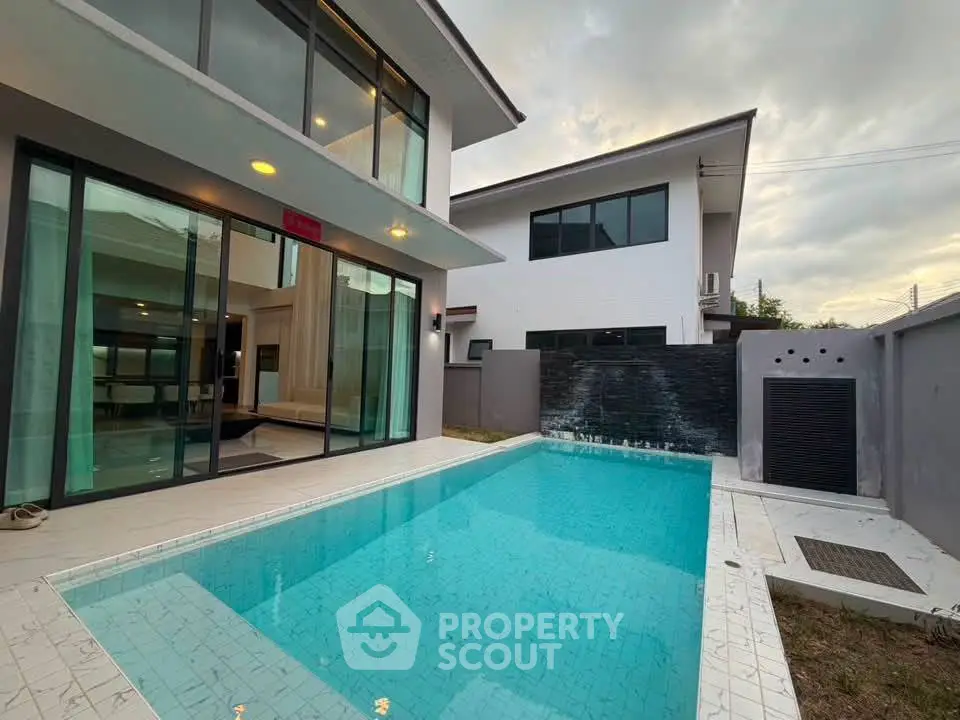 Modern home with private pool and sleek architectural design