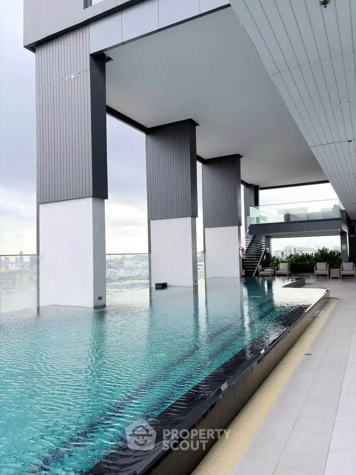 Luxurious rooftop infinity pool with stunning city views and modern architectural design.