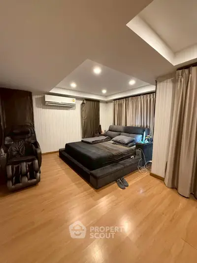 Luxurious bedroom with modern design and cozy ambiance