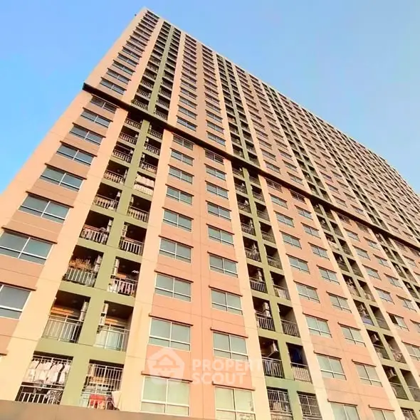 Stunning high-rise building with modern architecture and expansive windows