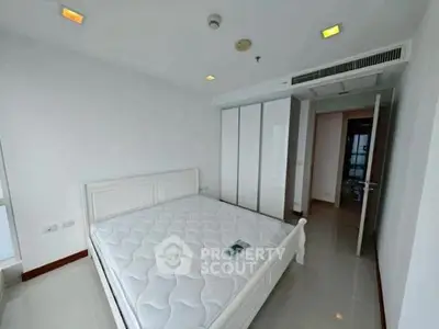Spacious bedroom with modern design and ample natural light
