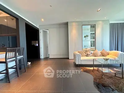 Spacious modern living room with elegant decor and open layout