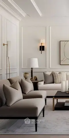 Elegant living room with modern furniture and stylish decor