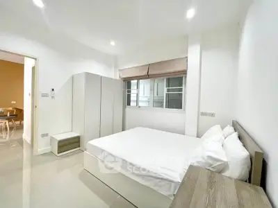 Modern bedroom with minimalist design and natural light