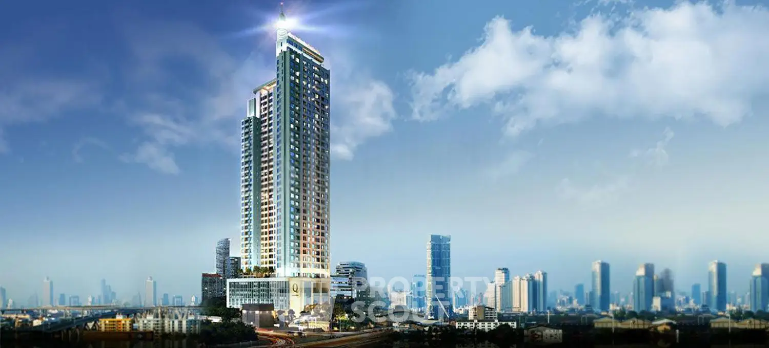 Stunning high-rise building with panoramic city views, showcasing modern architecture and luxury living.