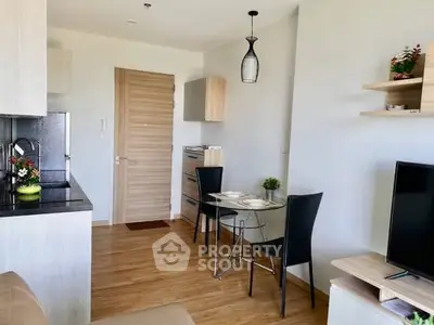 Modern apartment interior with dining area and stylish decor