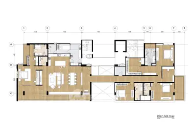 Spacious 6th floor plan with modern layout and multiple rooms, ideal for luxury living.