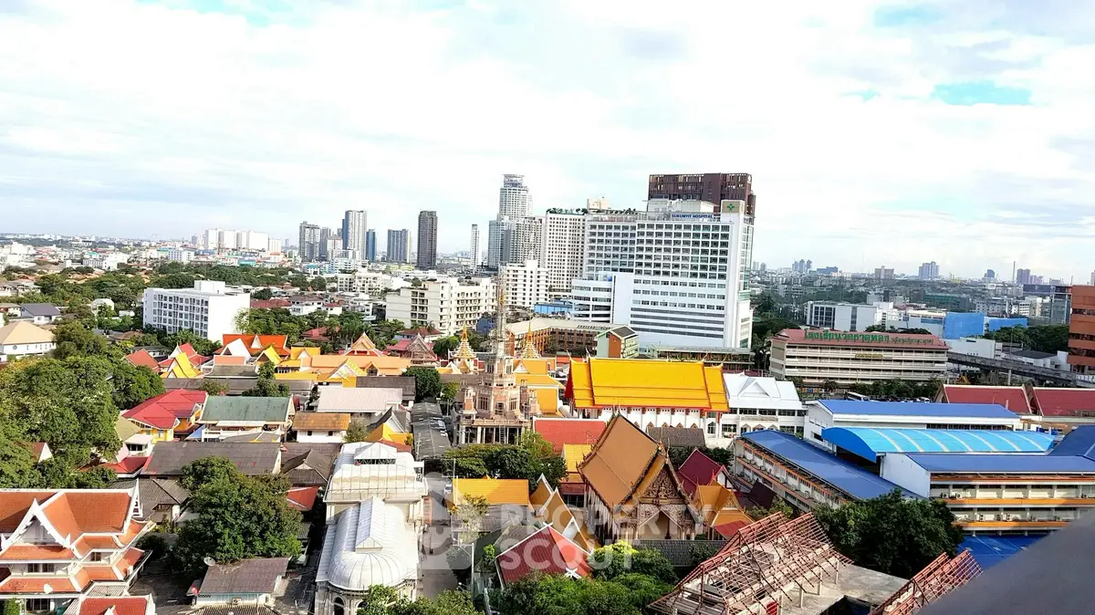 Stunning cityscape view showcasing vibrant rooftops and modern skyline.