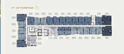 Floor plan of a multi-unit residential building from 8th to 24th floor.