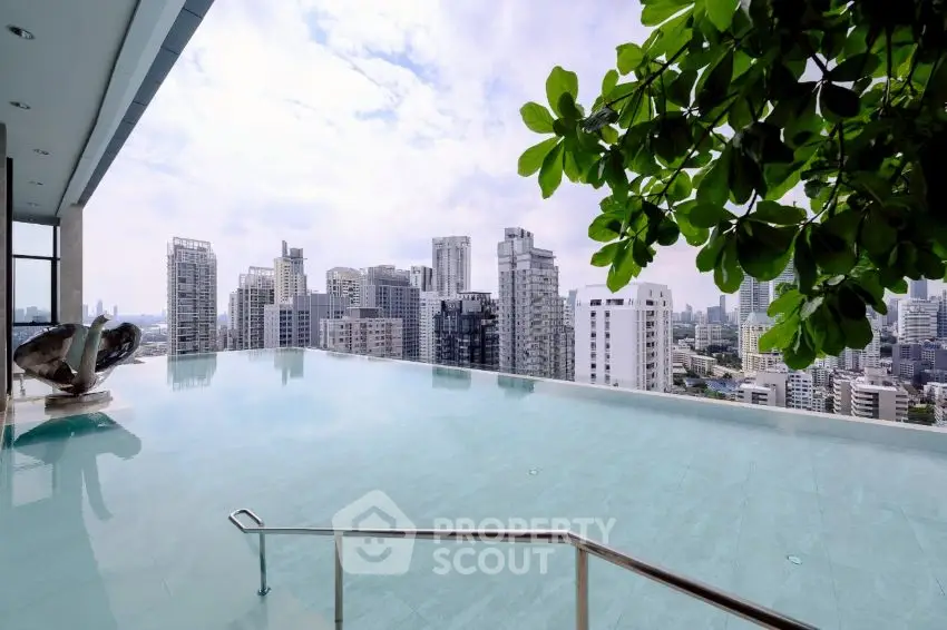Stunning rooftop infinity pool with panoramic city skyline views