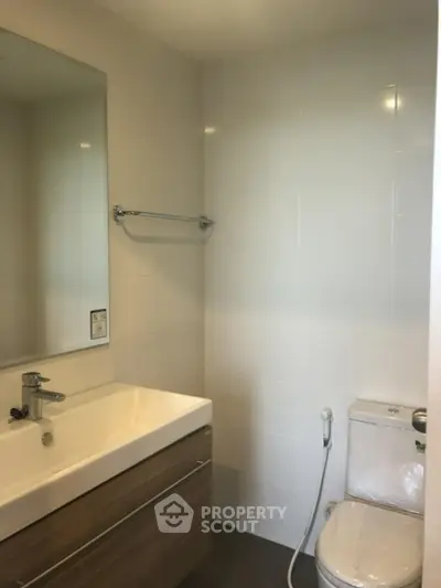 Modern bathroom with sleek fixtures and minimalist design