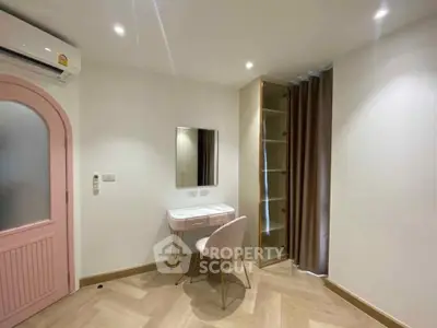 Chic and modern bedroom corner with stylish vanity and elegant decor