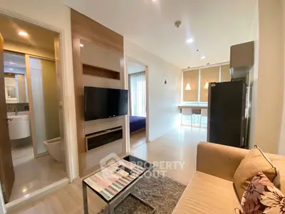 Modern living room with open layout and stylish decor