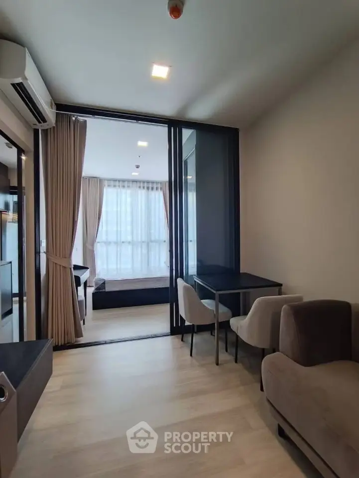 Modern apartment interior with open layout and stylish furniture