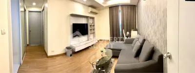 Modern living room with sleek furniture and stylish decor