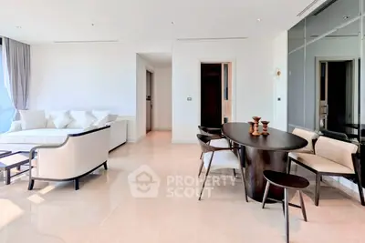 Spacious modern living room with elegant furniture and natural light