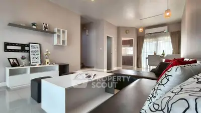 Spacious modern living room with stylish decor and open layout