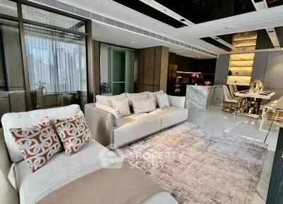 Luxurious modern living room with elegant decor and open layout