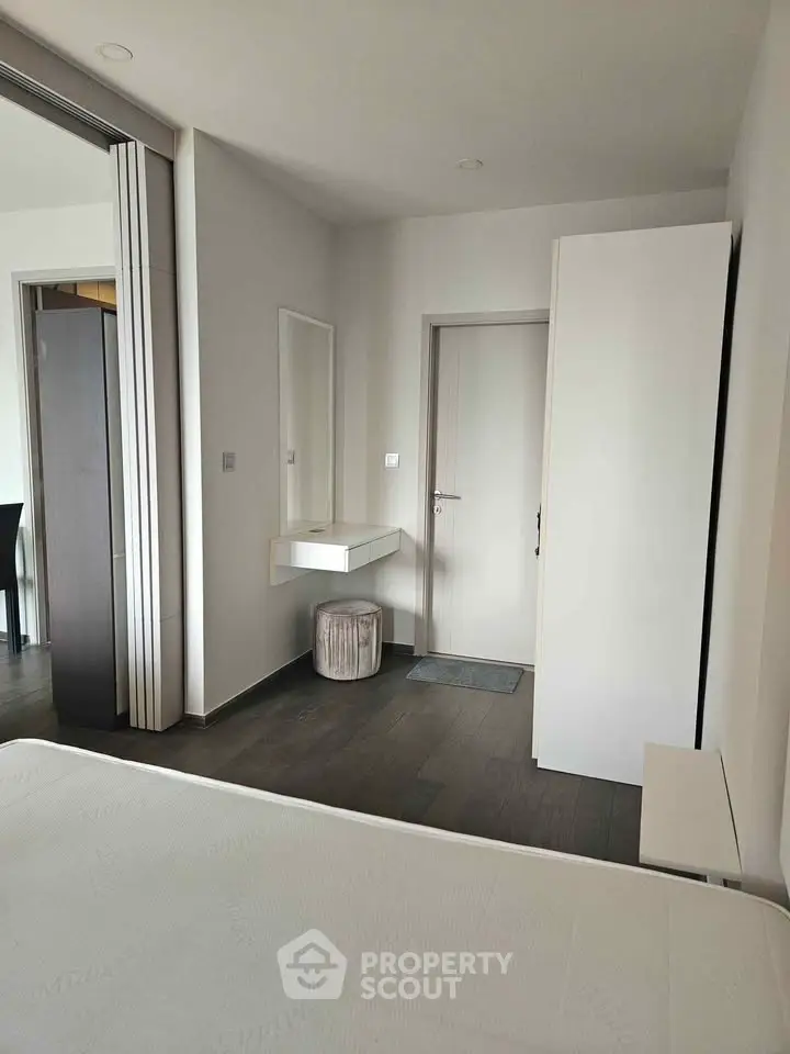 Modern bedroom with sleek design and minimalist decor