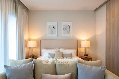 Luxurious bedroom with elegant decor and cozy lighting, perfect for relaxation and comfort.