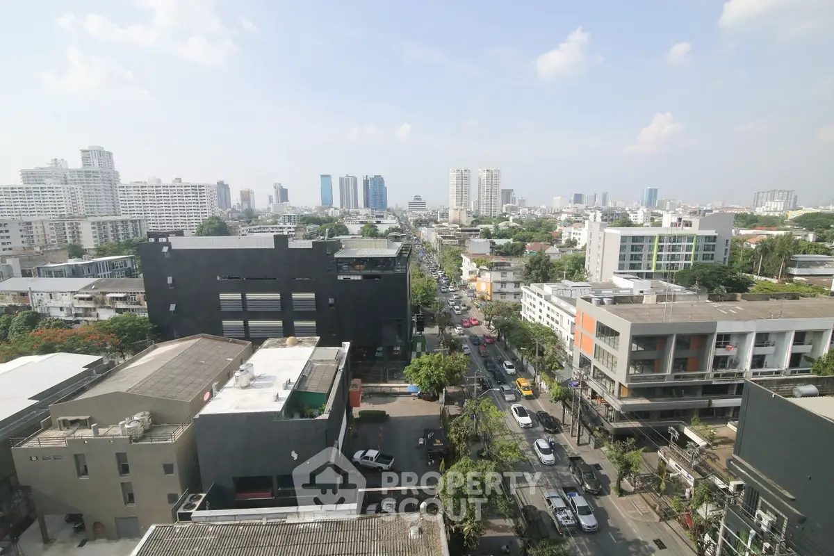 Stunning cityscape view showcasing urban skyline and bustling streets, perfect for real estate investment.