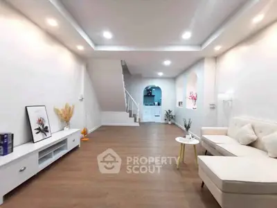 Spacious modern living room with elegant decor and open layout