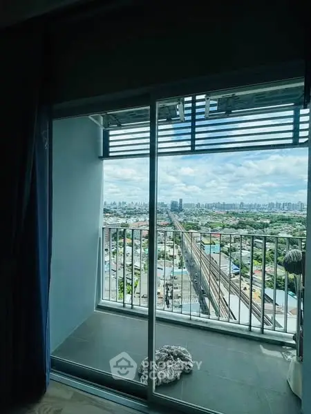 Stunning city view from high-rise balcony with expansive skyline