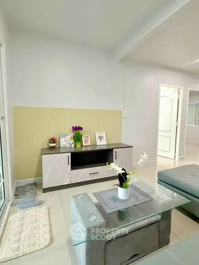 Modern living room with stylish decor and natural light