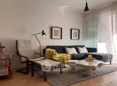 Stylish living room with modern furniture and cozy decor