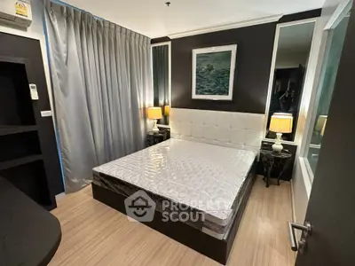 Modern bedroom with stylish decor and cozy ambiance