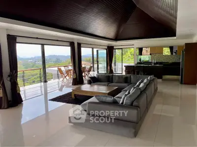 Spacious modern living room with panoramic views and open layout