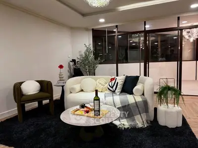 Stylish living room with modern furniture and cozy decor