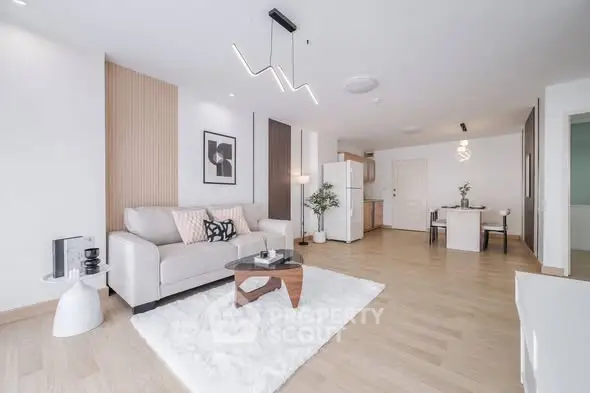 Spacious modern living room with elegant decor and open layout