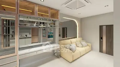 Modern living room with stylish decor and comfortable seating