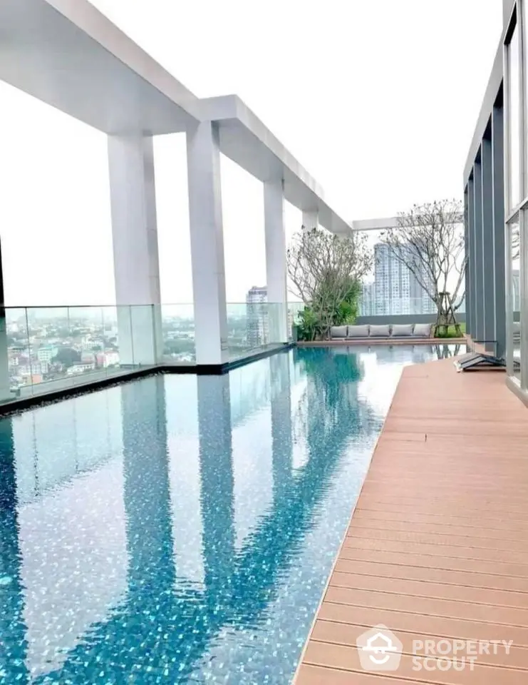 Luxurious rooftop pool with stunning city views and modern design