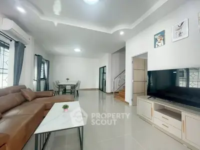 Spacious modern living room with elegant decor and open layout