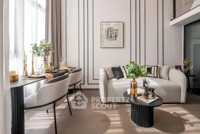 Luxurious modern living room with elegant decor and natural light
