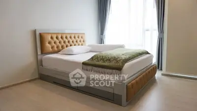 Elegant bedroom with modern bed and natural light