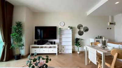 Modern living room with stylish decor and natural light