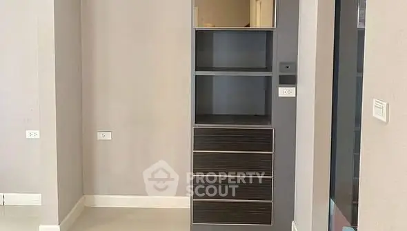 Modern interior with built-in storage and sleek design