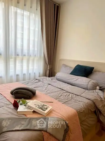 Cozy bedroom with elegant decor and natural light