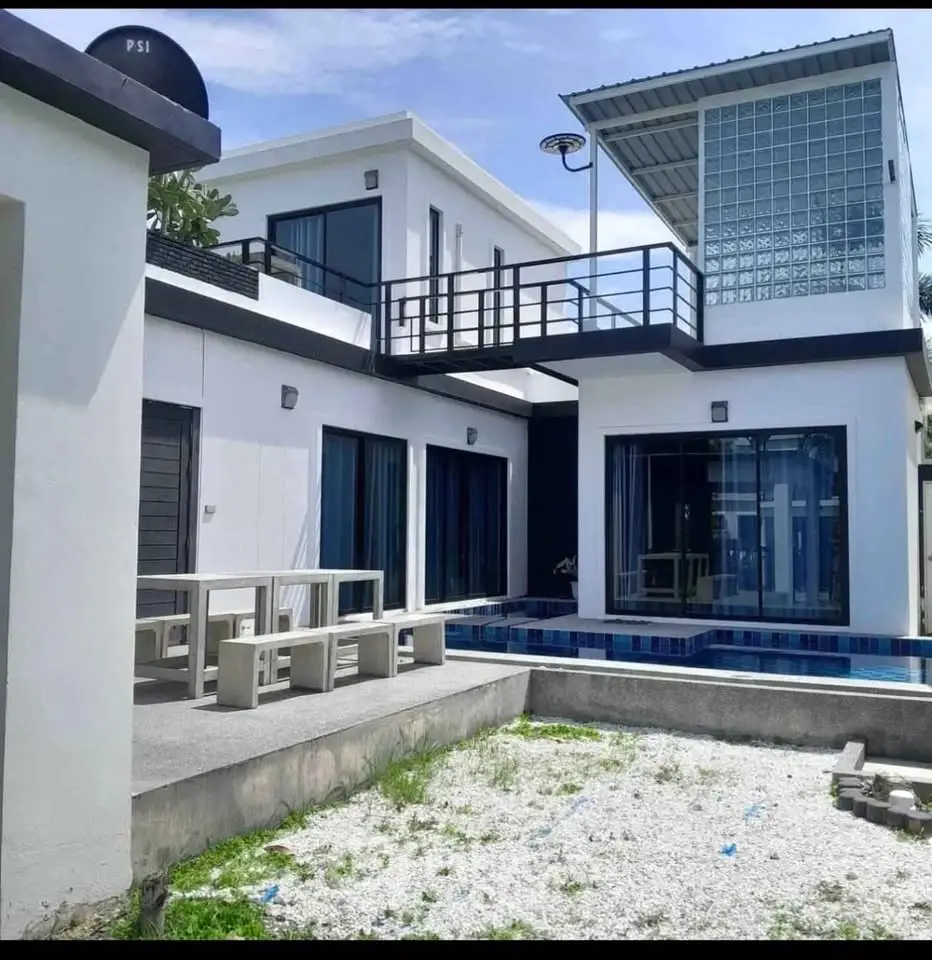 Modern luxury villa with private pool and spacious outdoor area