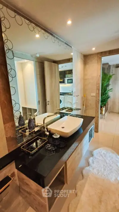 Luxurious bathroom with modern sink and elegant decor