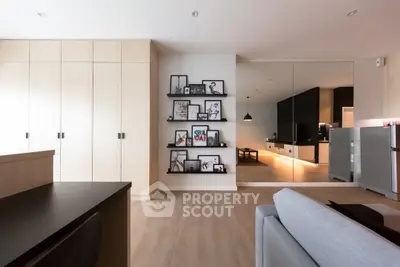 Modern living room with sleek design and stylish decor