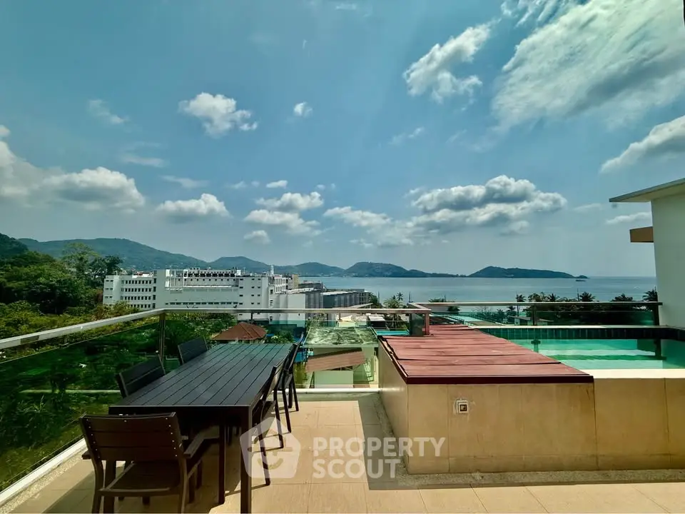 Stunning rooftop terrace with pool and panoramic ocean view, perfect for luxury living.